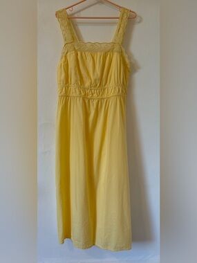 Old Navy Yellow Lace-Trim Midi Dress